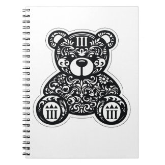 Caderno Espiral Urso Preto e Branco Urbano