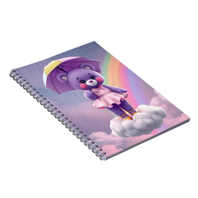 Caderno Espiral Urso Rara ~ Roxo (Lado Direito)