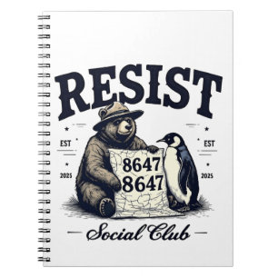 Caderno Espiral Urso Resiste Protege Parque Nacional Anti Trump 86