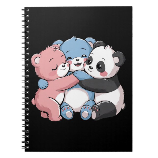 Caderno Espiral Ursos de Teddy Bonitos com Panda (Frente)