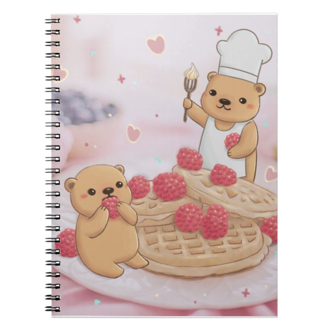 Caderno Espiral Ursos de Teddy e Waffles (Frente)