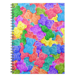 Caderno Espiral Ursos doces e coloridos, doces doces e brilhantes.