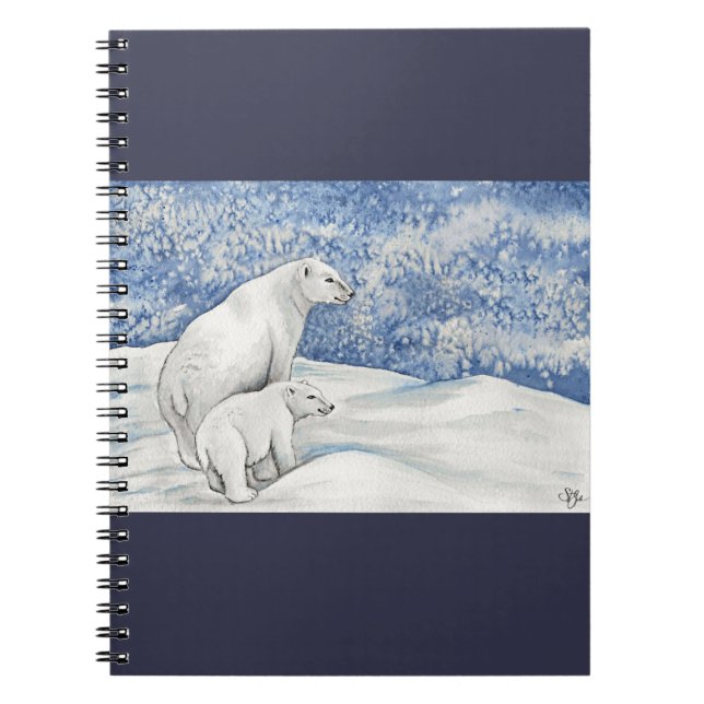 Caderno Espiral Ursos Polares Neve (Frente)