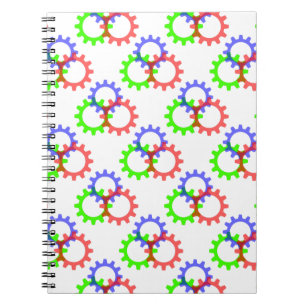 Caderno Espiral Ursos vermelhos, verdes e azuis