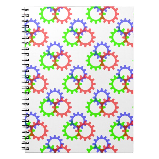 Caderno Espiral Ursos vermelhos, verdes e azuis (Frente)