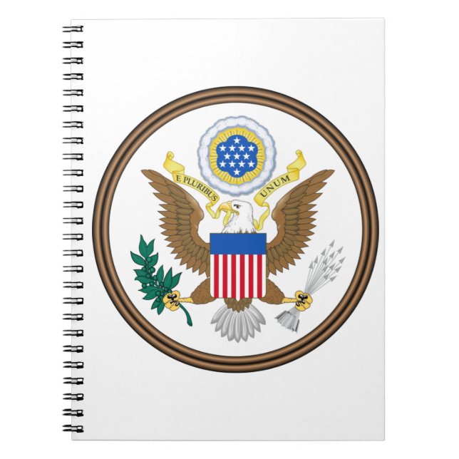 Caderno Espiral usa great seal (Frente)