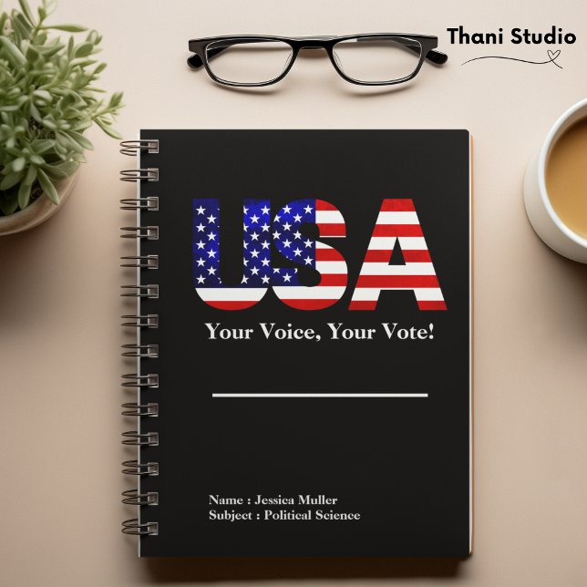 Caderno Espiral USA Sua Voz Sua Política De Voto (Criador carregado)