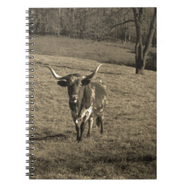Caderno Espiral Vaca-boi rustica do Texas Longhorn