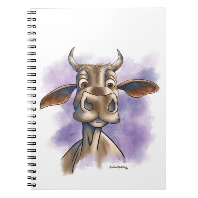 Caderno Espiral Vaca Brahman Desenho Animado (Frente)