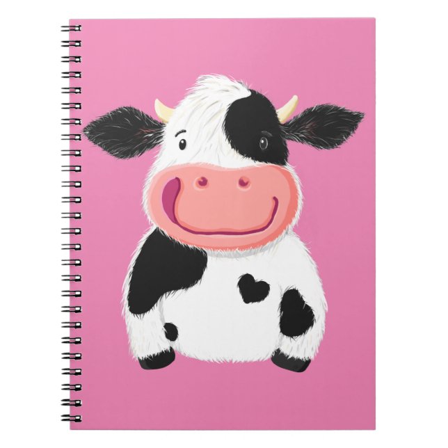 Caderno Espiral Vaca Branca de Holstein (Frente)