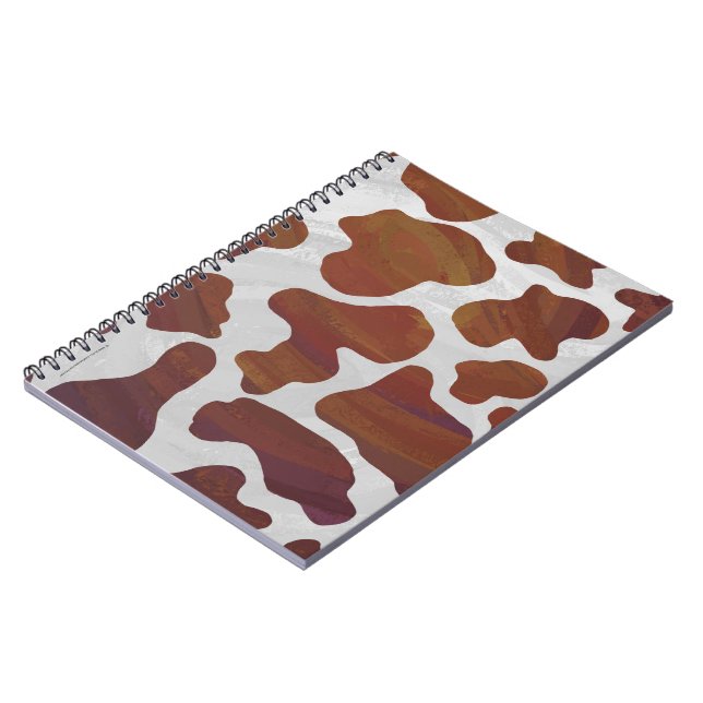 Caderno Espiral Vaca Castanho e Impressão Branco (Left Side)