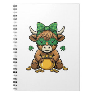 Caderno Espiral Vaca das Terras Altas de São Patrício Pote de Ouro