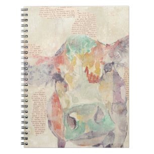 Caderno Espiral Vaca de Colagem de Fazenda de Água