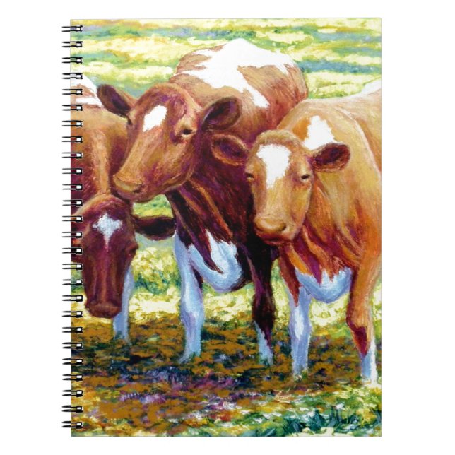Caderno Espiral Vaca de leiteria das vacas na imagem da pintura do (Frente)