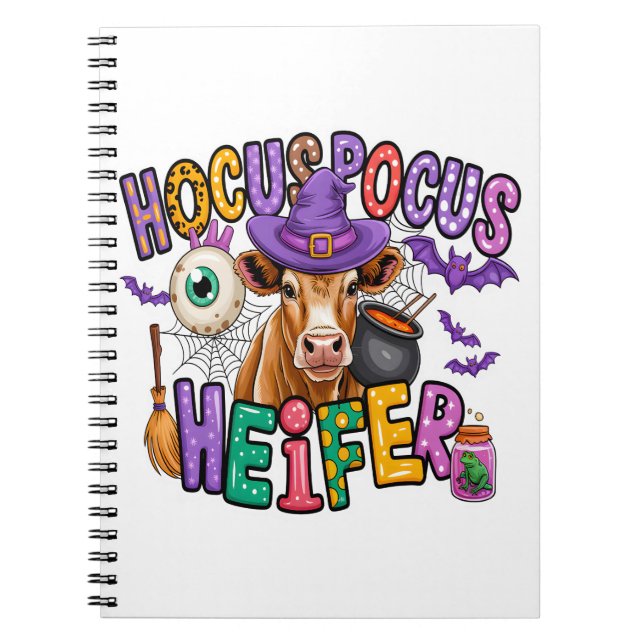 Caderno Espiral Vaca Heifer Halloween de Pocus (Frente)
