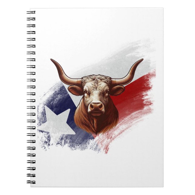 Caderno Espiral Vaca longhorn do Texas (Frente)