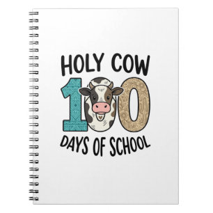 Caderno Espiral Vaca Sagrada 100 Dias de Escola Camisa de Vaca Vin