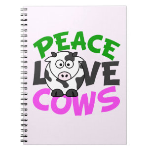 Caderno Espiral Vacas do amor da paz
