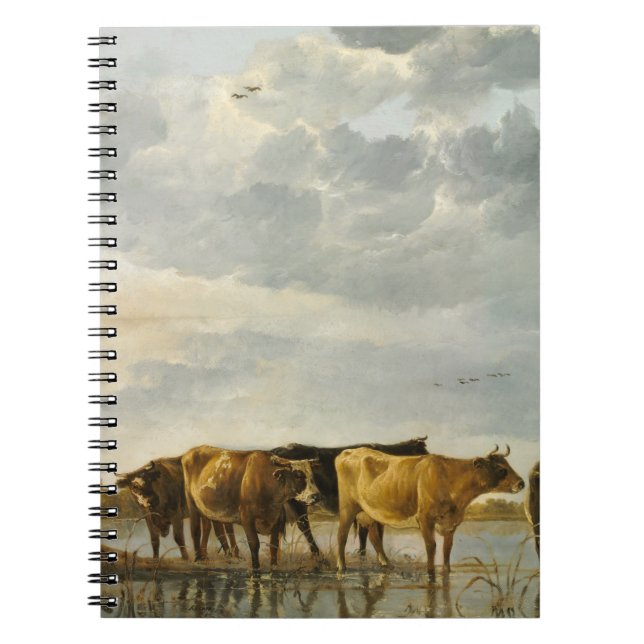 Caderno Espiral Vacas em um rio Aelbert Cuyp (Frente)