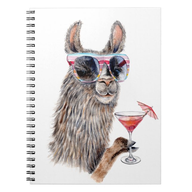 Caderno Espiral Vacation Llama (Frente)