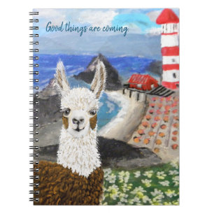 Caderno Espiral Vaga de Mama Llama no litoral