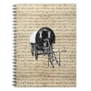 Caderno Espiral Vagão do cigano do Romani do vintage