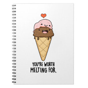 Caderno Espiral Vale a pena derreter por um Sorvete engraçado