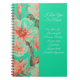 Caderno Espiral Valentines Day, I Love You So Much, Love Poem, Not