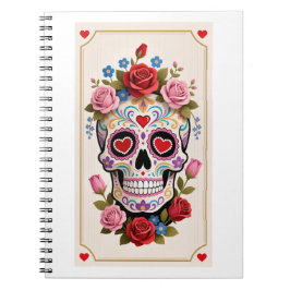 Caderno Espiral Valentines Day Sugar Skull Notebook
