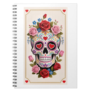 Caderno Espiral Valentines Day Sugar Skull Notebook