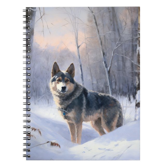 Caderno Espiral Vallhund Sueco Deixa-A Neve Natal (Frente)