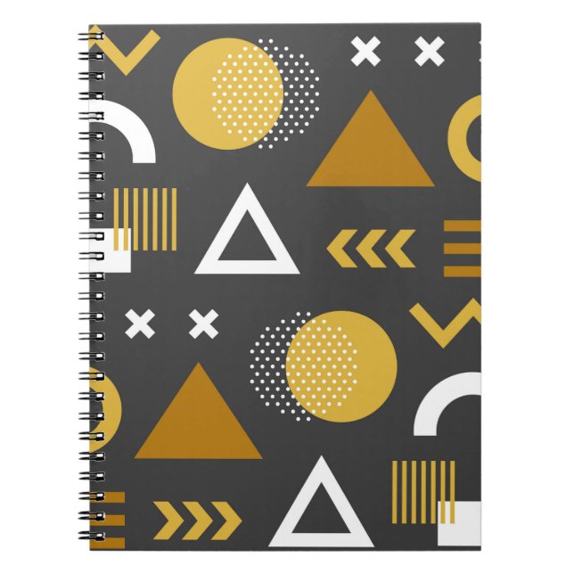 Caderno Espiral Valores geométricos, design de padrão uniforme. Vi (Frente)