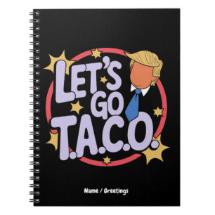 Caderno Espiral Vamos Ir Taco Funny Design Bold Cotação Homens e M