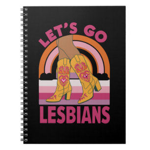 Caderno Espiral Vamos Lá Lésbicas Mês do Orgulho LGBTQ Cowgirl
