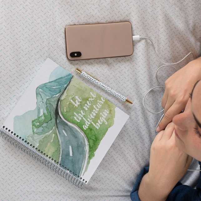 Caderno Espiral Vamos Natural De Aquarela O Próximo Aventura Começ (Criador carregado)