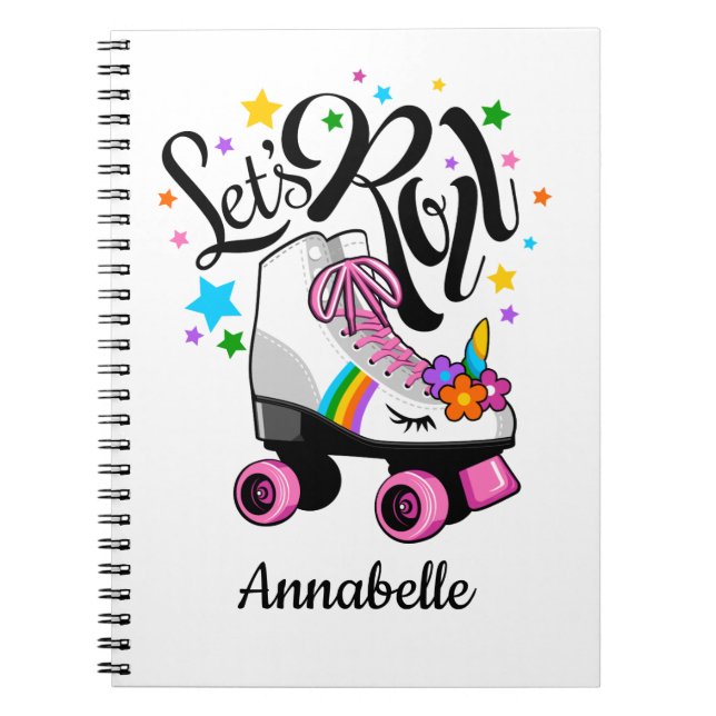 Caderno Espiral Vamos Roll Unicorn Roller skate (Frente)