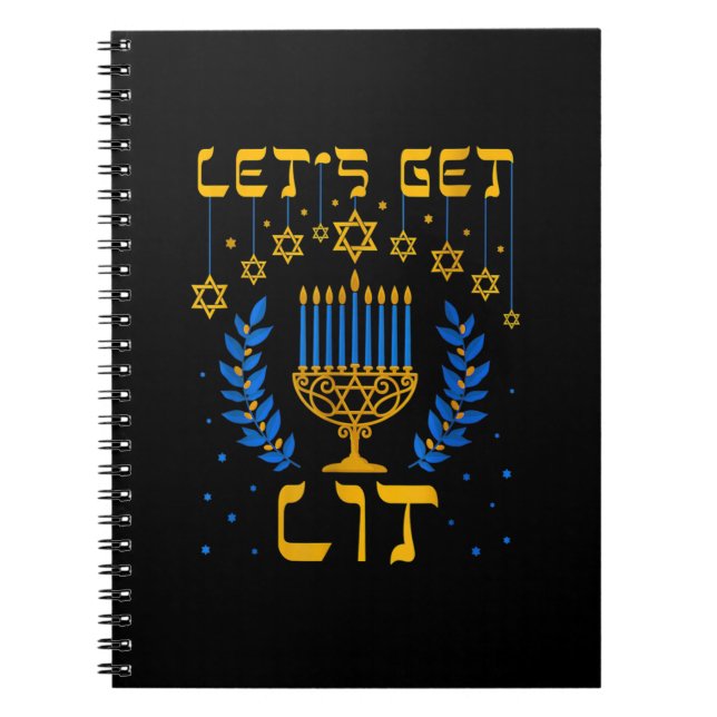Caderno Espiral Vamos Sai Hanukkah Camisa Judia Menorah Ch Judeu (Frente)