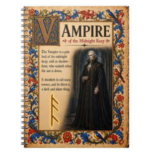 Caderno Espiral Vampiro, Arte de Bestiário Medieval