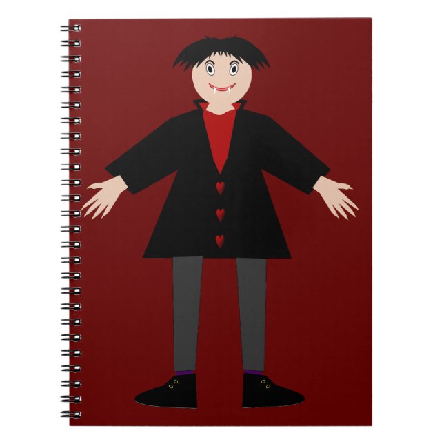 Caderno Espiral Vampiro do Dia das Bruxas (Frente)