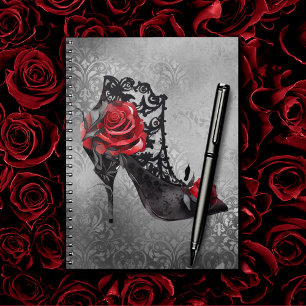 Caderno Espiral Vampy Vogue Grunge   Rosas Stiletto Lace Bootie
