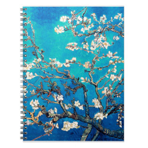 Caderno Espiral Van Gogh Almond Blossomo Turquesa brilhante