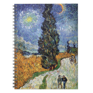 Caderno Espiral Van Gogh - Estrada com Ciprestes