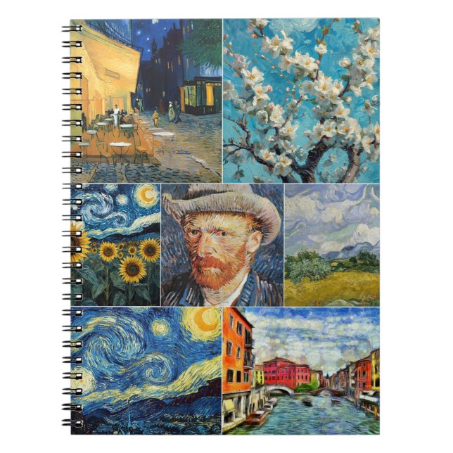 Caderno Espiral Van Gogh Fine Art Collage (Frente)