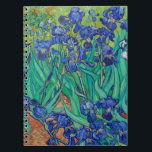 Caderno Espiral Van Gogh Irises. Inimpressionismo floral azul<br><div class="desc">O caderno "Irises" Van Gogh. Arte do impressionismo floral azul.</div>