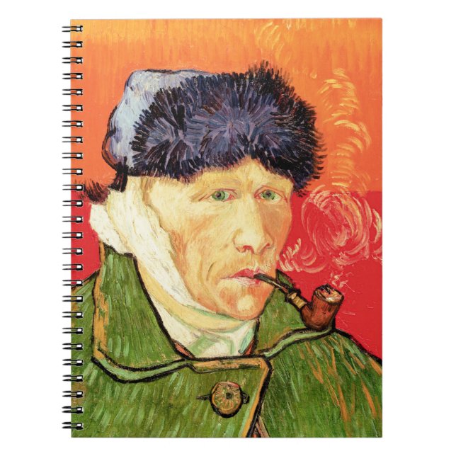 Caderno Espiral Van Gogh - Self Portrait with Bandaged Ear & Pipe (Frente)