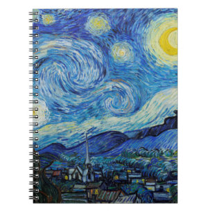Caderno Espiral Van Gogh Starry Night. Impressionismo arte de vint