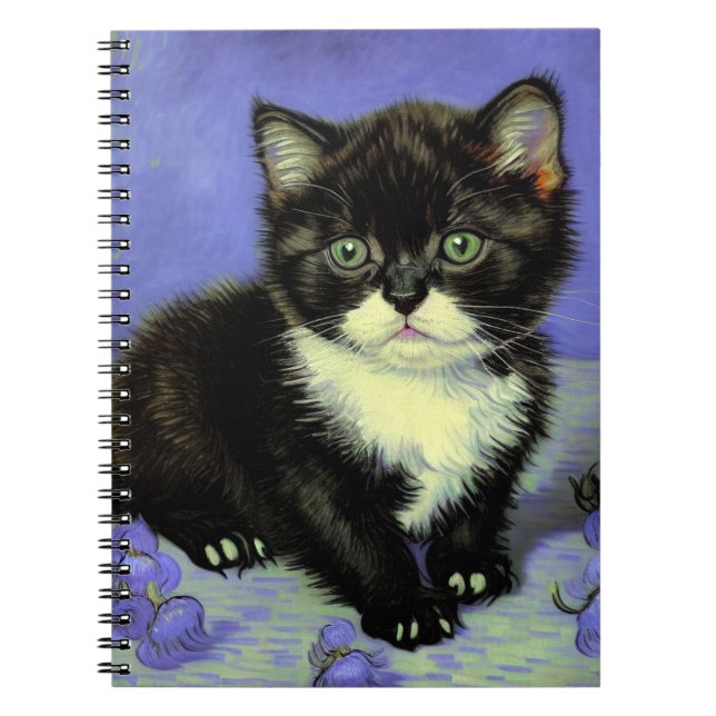 Caderno Espiral Van Gogh Tuxedo Kitten (Frente)