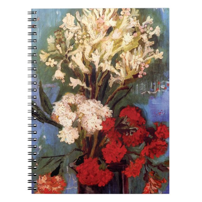 Caderno Espiral Van Gogh - Vase Com Cravos E Outras Flores (Frente)