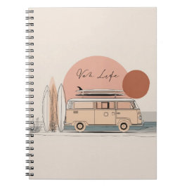 Caderno Espiral Van Life Surf Van – Retro Beach Camper Aesthetic
