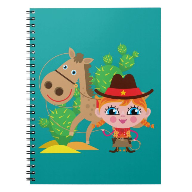 Caderno Espiral Vaqueira e cavalo (Frente)